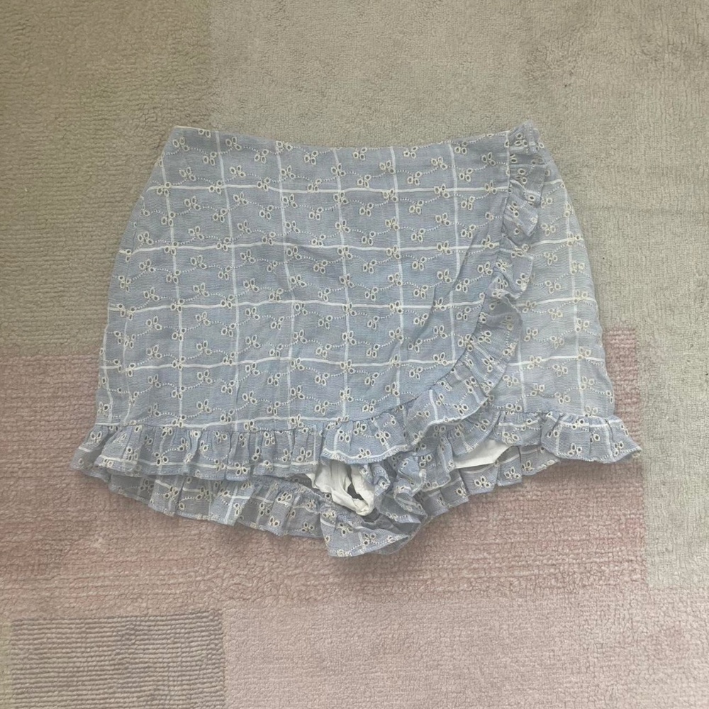 Altar’d State Blue and White Eyelet Skort